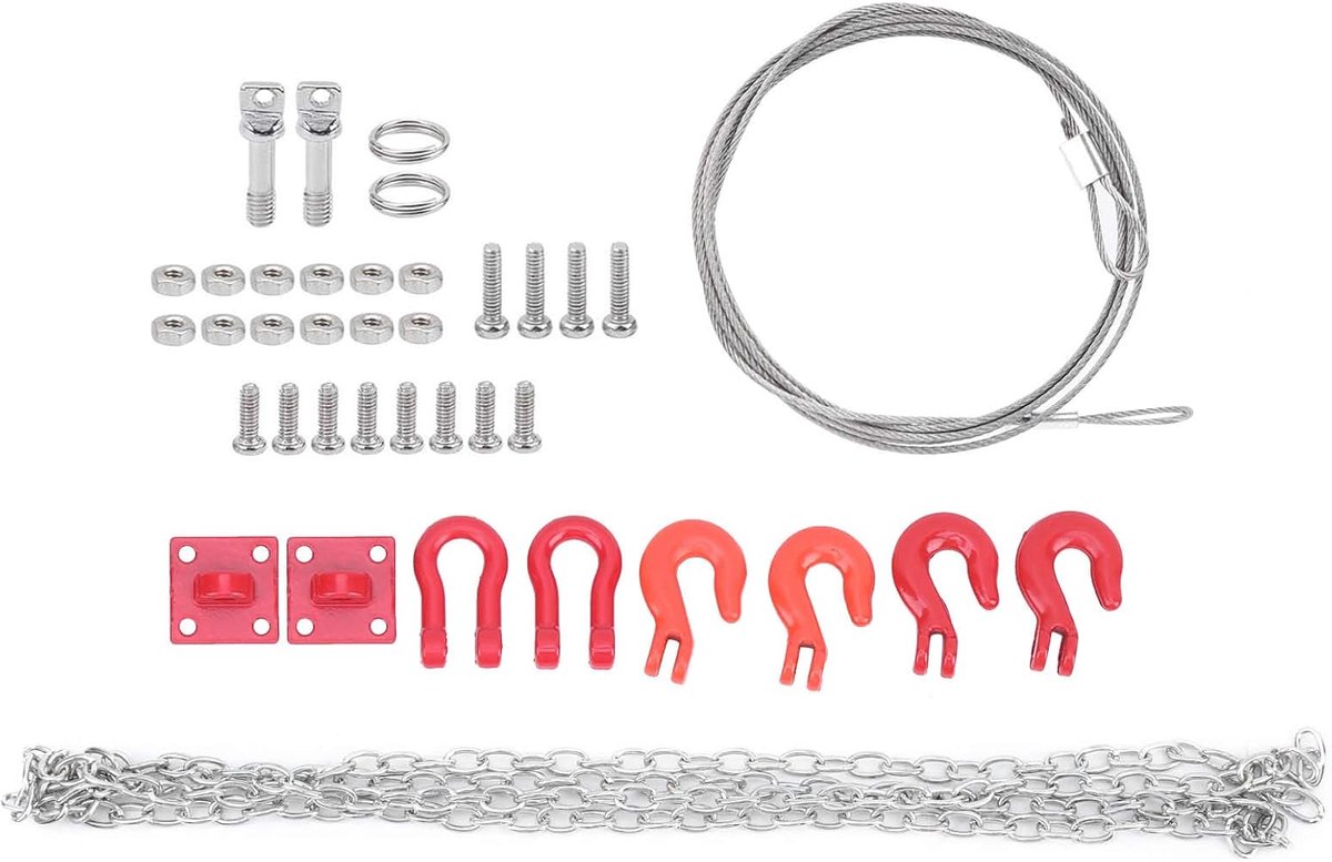 Auto Universele Reddingen Gesp Aanhangerketting Trailer Touw RC Autoketting RC Trekhaken Set RC Model Auto Accessoires voor RC Auto Klimmen Crawler