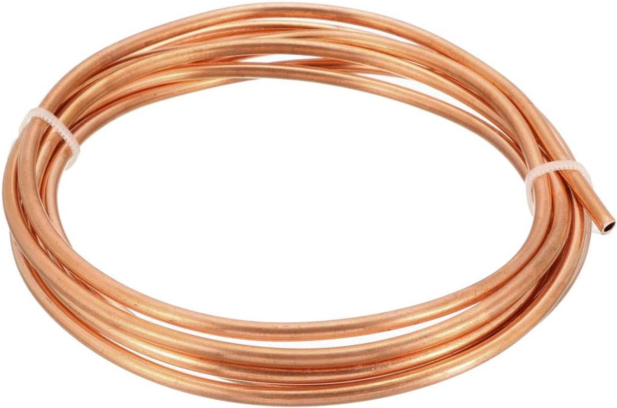 sourcing map Koelslangen koper slangen spoel 3 mm OD 2 mm ID 6,5 voeten lengte