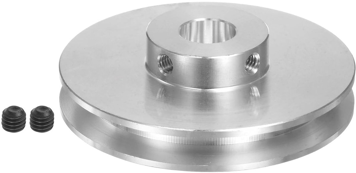 V-riemschijf met 10 mm ID en 58 mm OD, enkele groef, aluminiumlegering, voor 3-5 mm ronde banden, PU-as voor boormachines