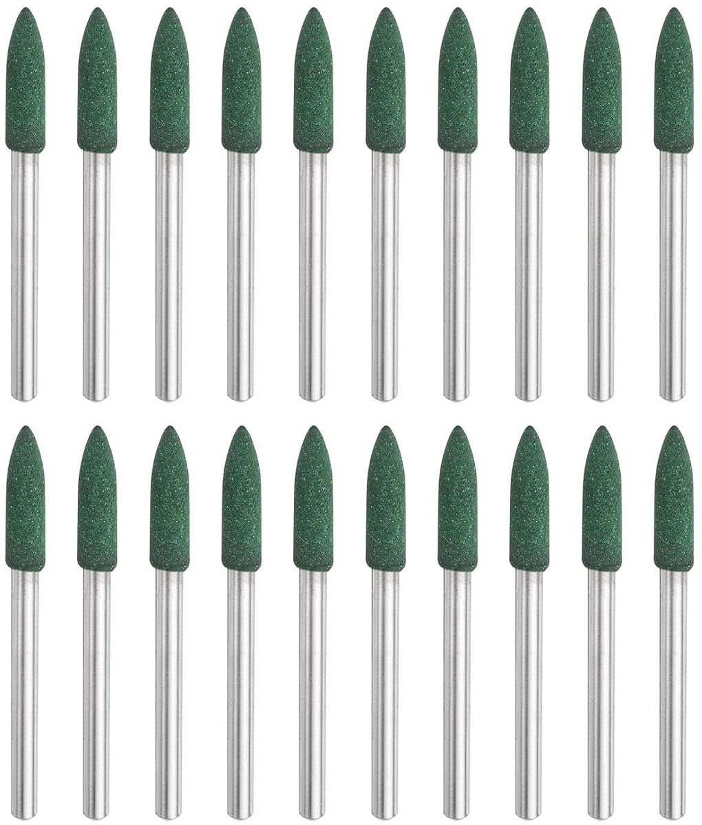 20 stuks slijpstiften 4 x 43 mm, schuuropzetstuk voor accuschroevendraaier, korrel 120, kogelvormig, greepdiameter 3 mm, aluminiumoxide, professionele polijstaccessoires voor slijpen