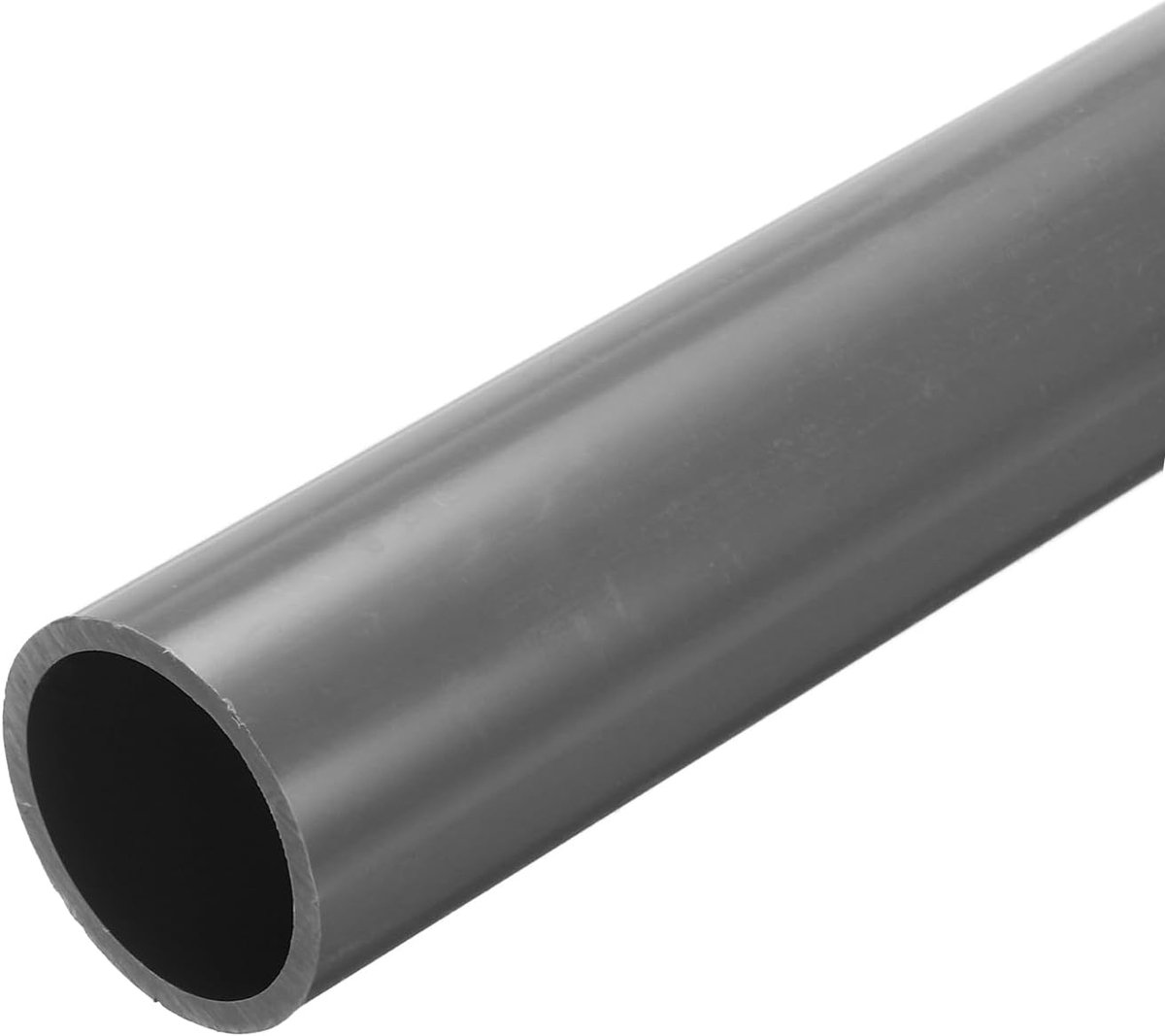 Pvc-buis, diameter 40,6 mm, lengte 300 mm, ronde kunststof buis voor tuin, aquarium, waterleiding, kabelgoot, ventilatiebuis (grijs)