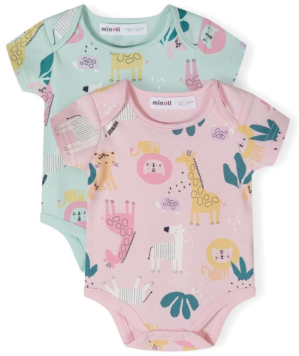 Minoti rompertje meisjes 2-pack safari print - korte mouw