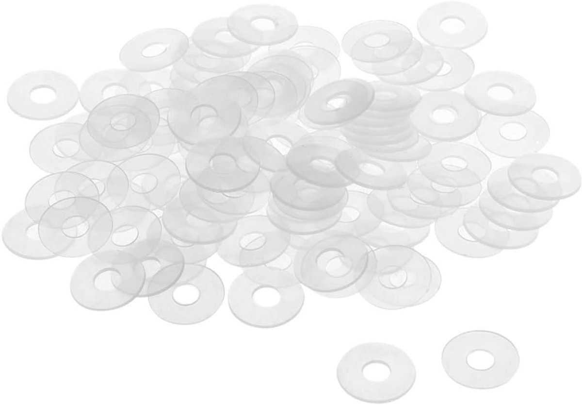 Platte ringen M3 bouten 8 mm OD 1 mm dik helder M6x18mmx0.9mm
