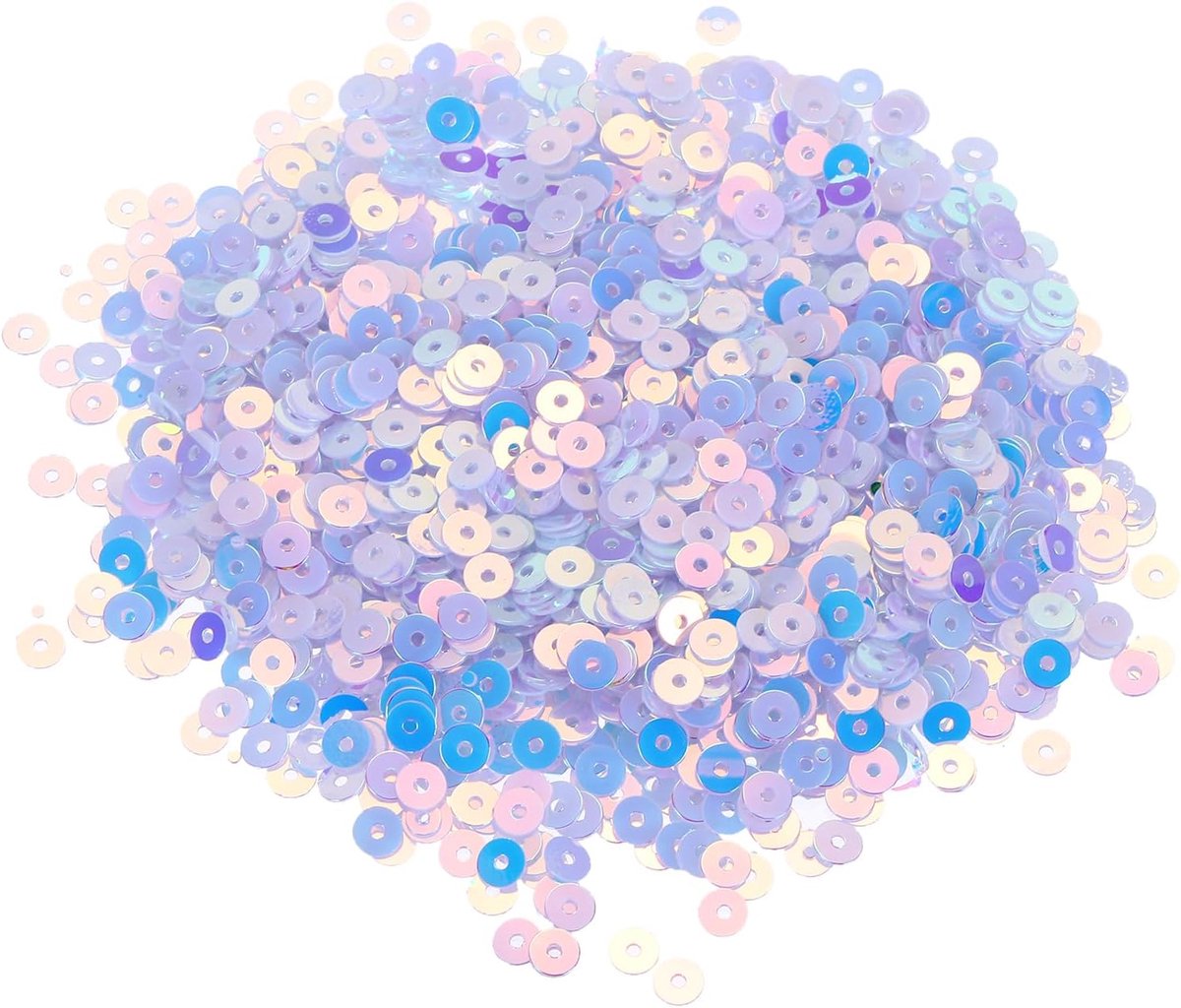 Pailletten, 4 mm, bulk cup, pailletten, borduurwerk, pailletten, ronde pailletten met gaten, voor het maken van sieraden, knutselen, naaien, make-up, nagels, wit
