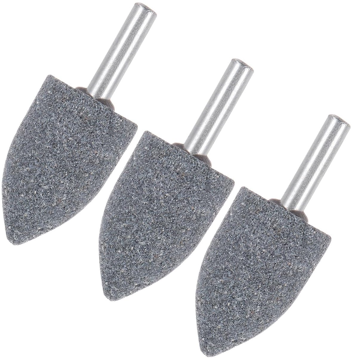 METERXITY 3 stuks slijpsteen, schacht 1/4 IN (6 mm) aluminiumoxide polijstschijf voor draaigereedschap, diameter 1 IN (25 mm) korrel 80 puntig [grijs]