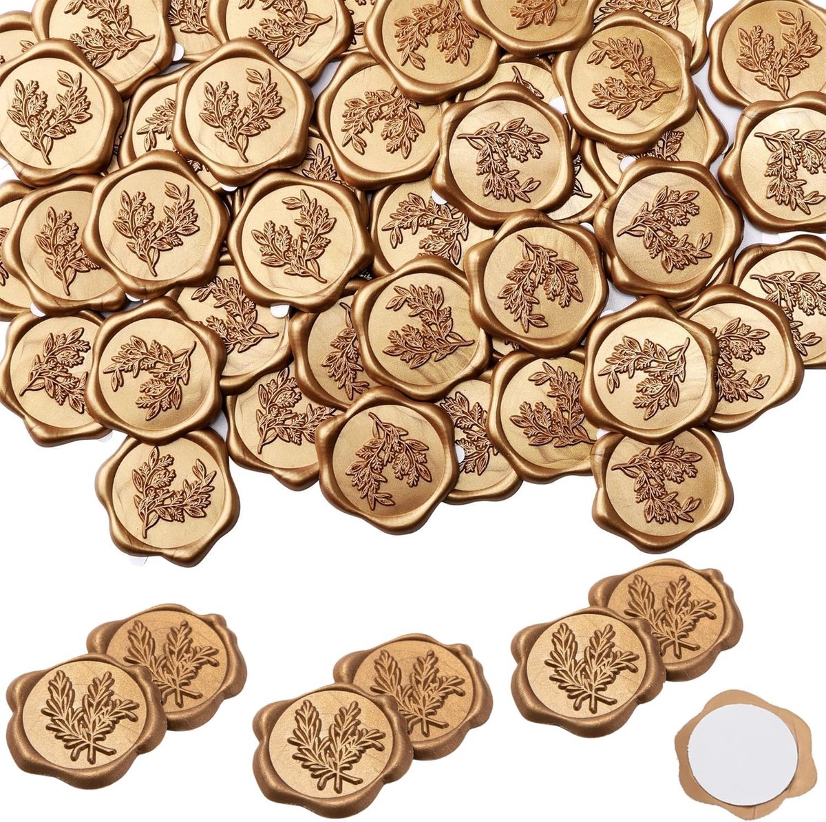 20 stuks waxzegelstickers, 20 stuks gouden waszegels, zelfklevend, zelfklevende zegellak voor uitnodigingen, enveloppen, verjaardagen, feesten