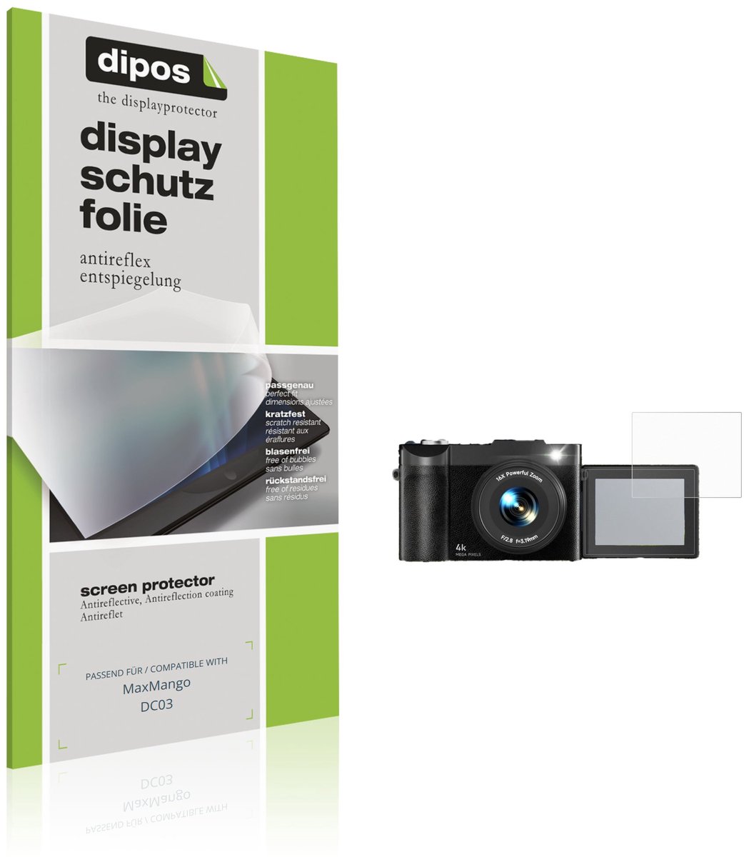 dipos – 4x Matte Beschermfolie geschikt voor MaxMango DC03 | Krasbestendige & antireflecterende Screenprotector Ultra-Thin