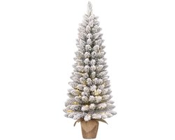 Black Box Trees Gerlos Kunstkerstboom met Verlichting - Kunstboom H120 x D51 cm - Kunst Kerstboom met Besneeuwde Takken - Kerstdecoratie voor Binnen - 166 Tips - Groen