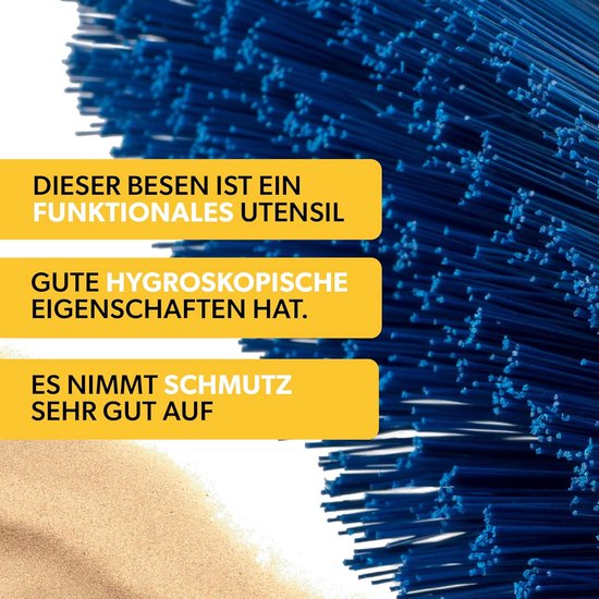 Grote Veegbezem - Buitenbezem Industrieel - Terras Reinigen - Slijtvast Nylon - 30 cm Breed - Blauw — afbeelding 2