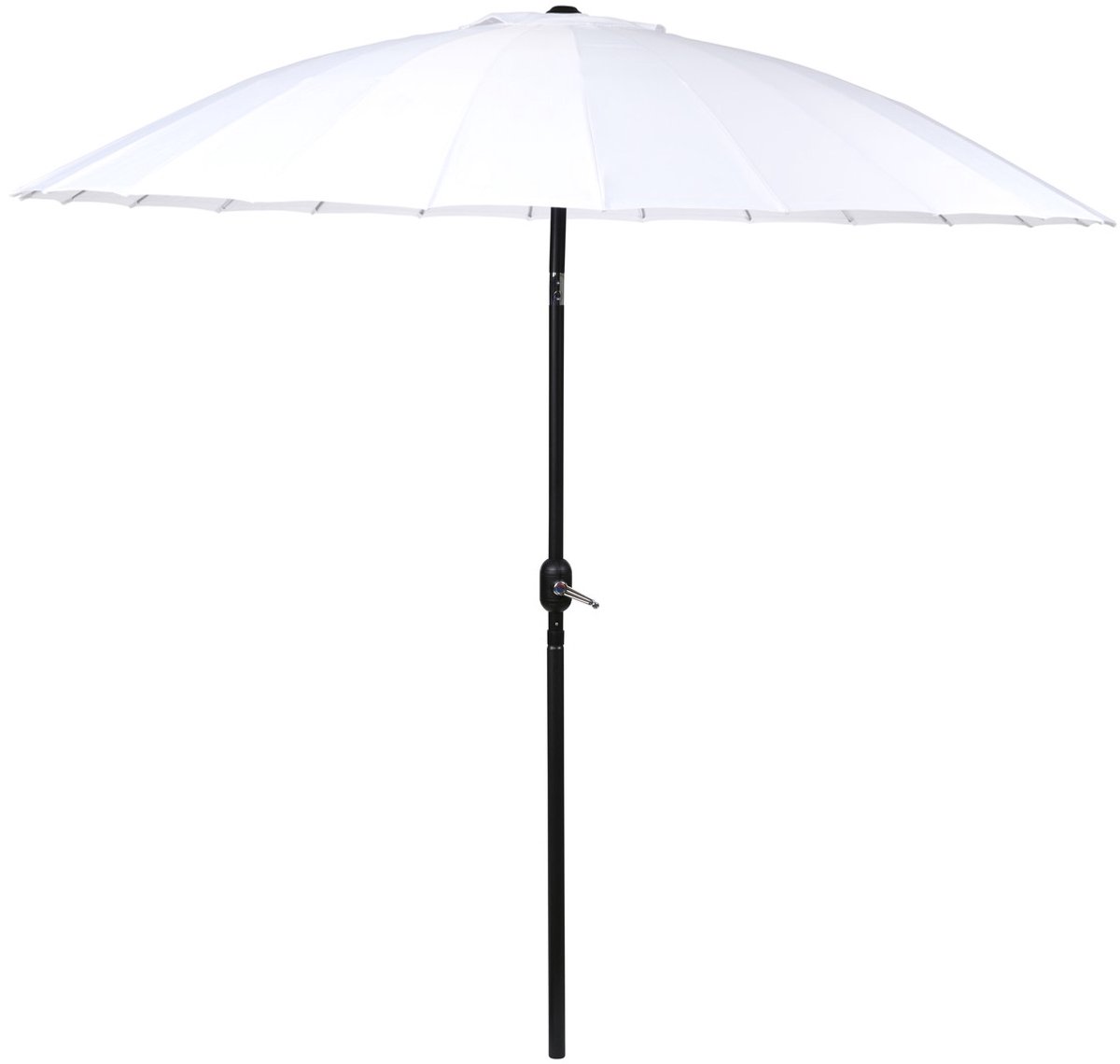 Camp Active Parasol - Zonnescherm voor Balkon en Terras - ⌀250 x 240 cm - Stokparasol - Parasol zonder Voet - Wit