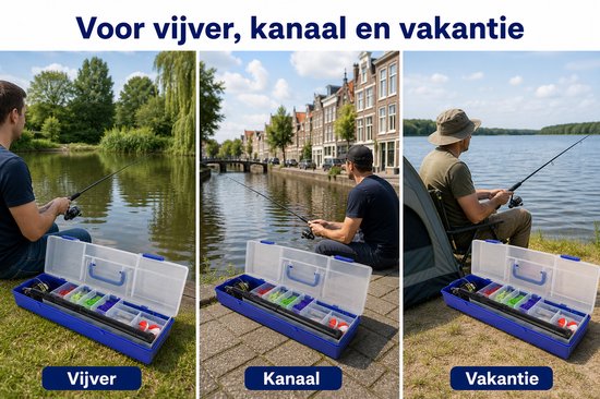 Complete Vishengelset - Telescopische Hengel met Molen - Accessoires en Koffer — afbeelding 5