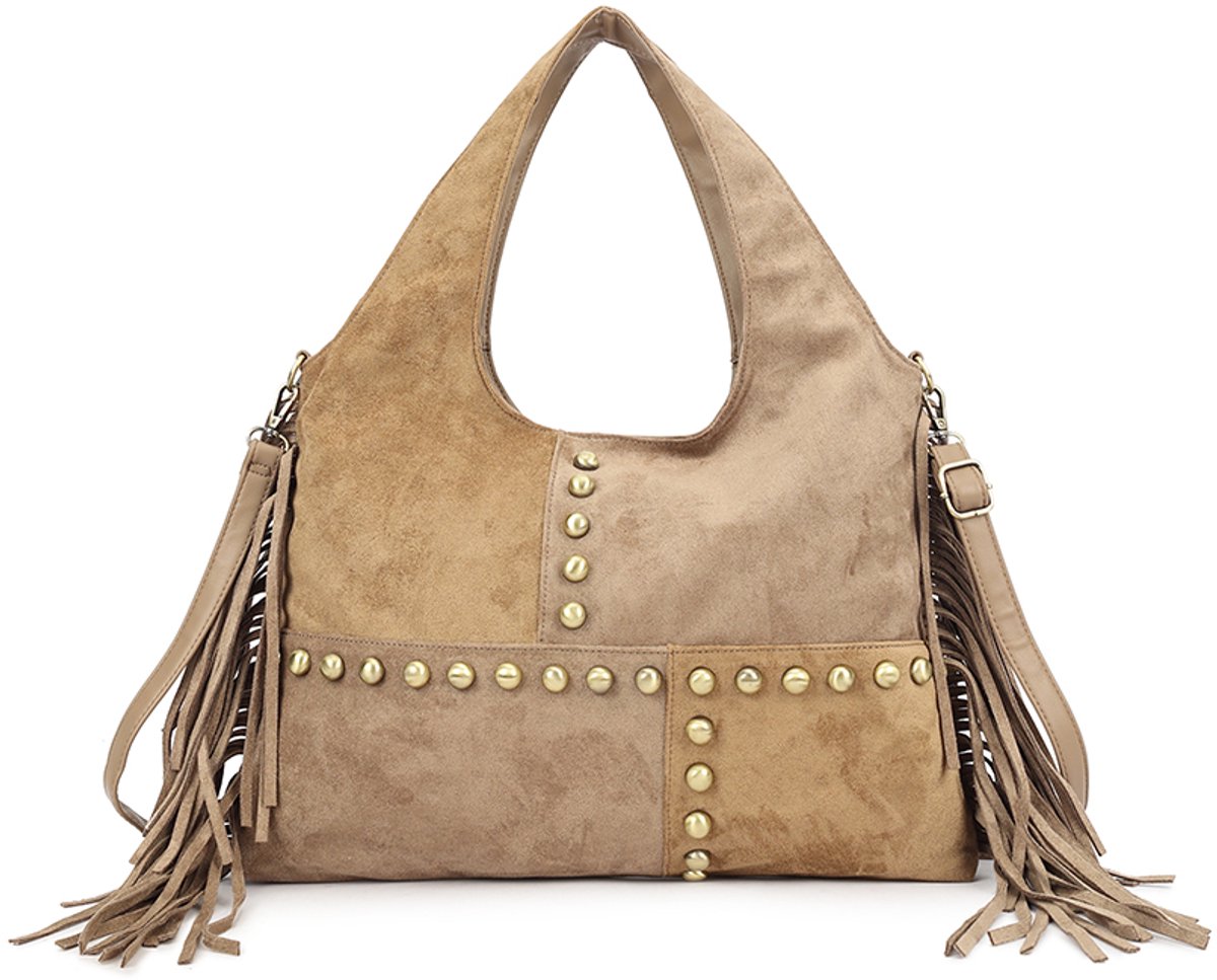 Giuliano kunstlederen suede schoudertas Idelle - Dames - Taupe