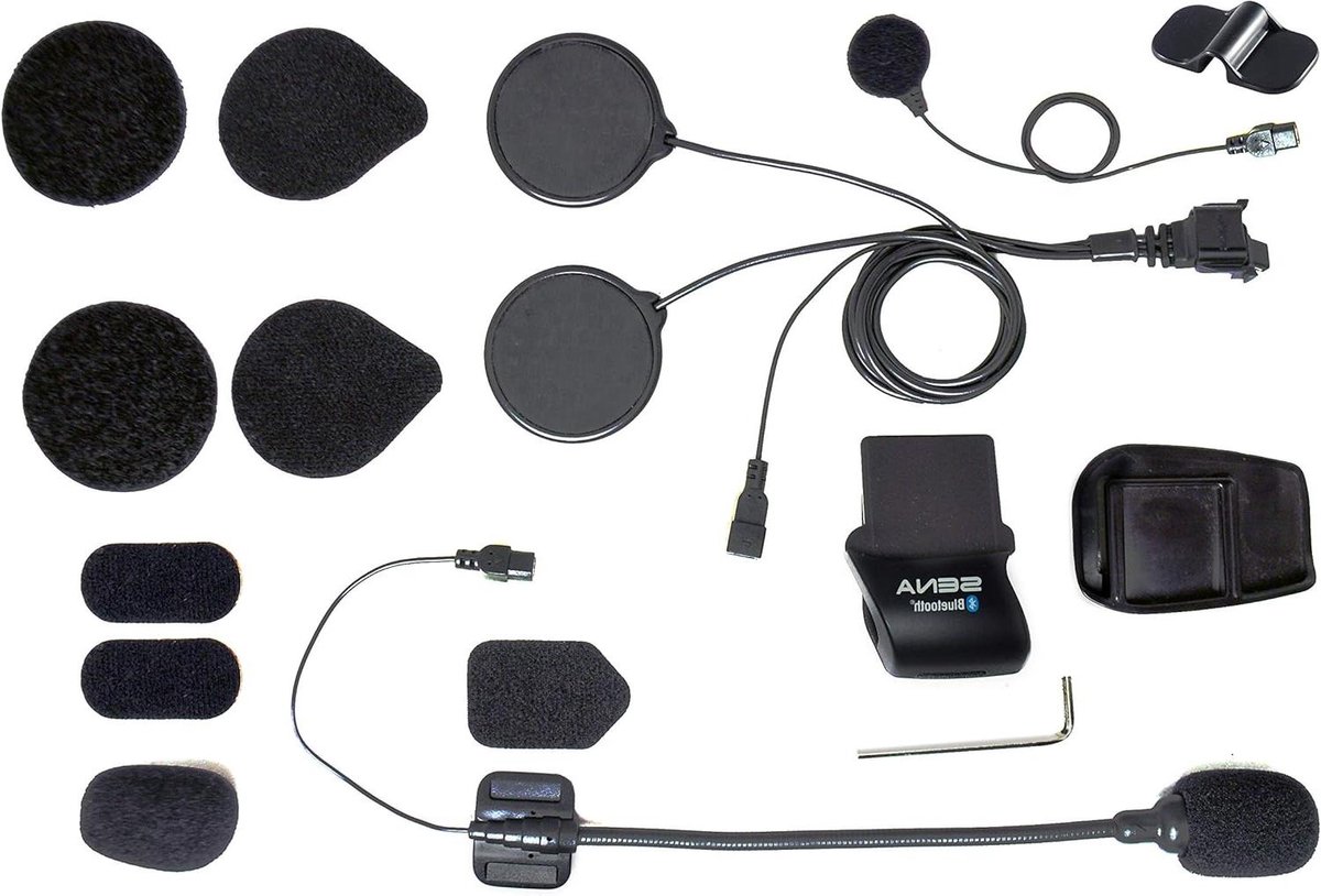 Helm Klem Kit - Motor Accessoire - Communicatie Systeem - Universele Pasvorm - 3.5 x 13 x 8.6 cm - Zwart