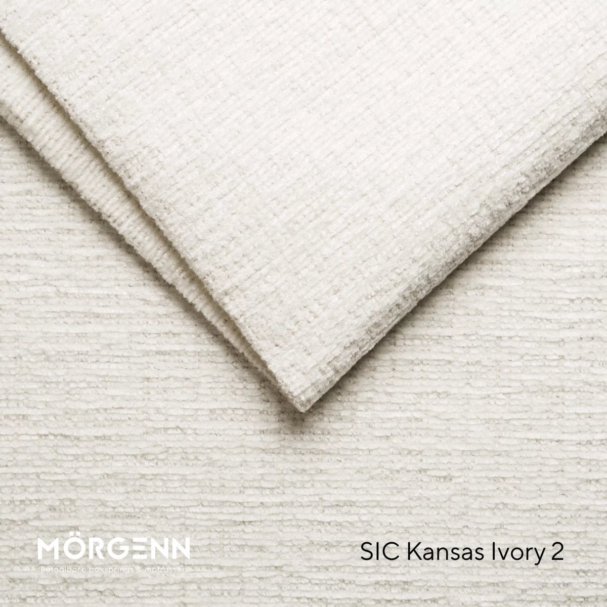 Mörgenn SIC Kansas Stofstaal - Chenille Stof voor Boxspring en Bed - Ivory 2