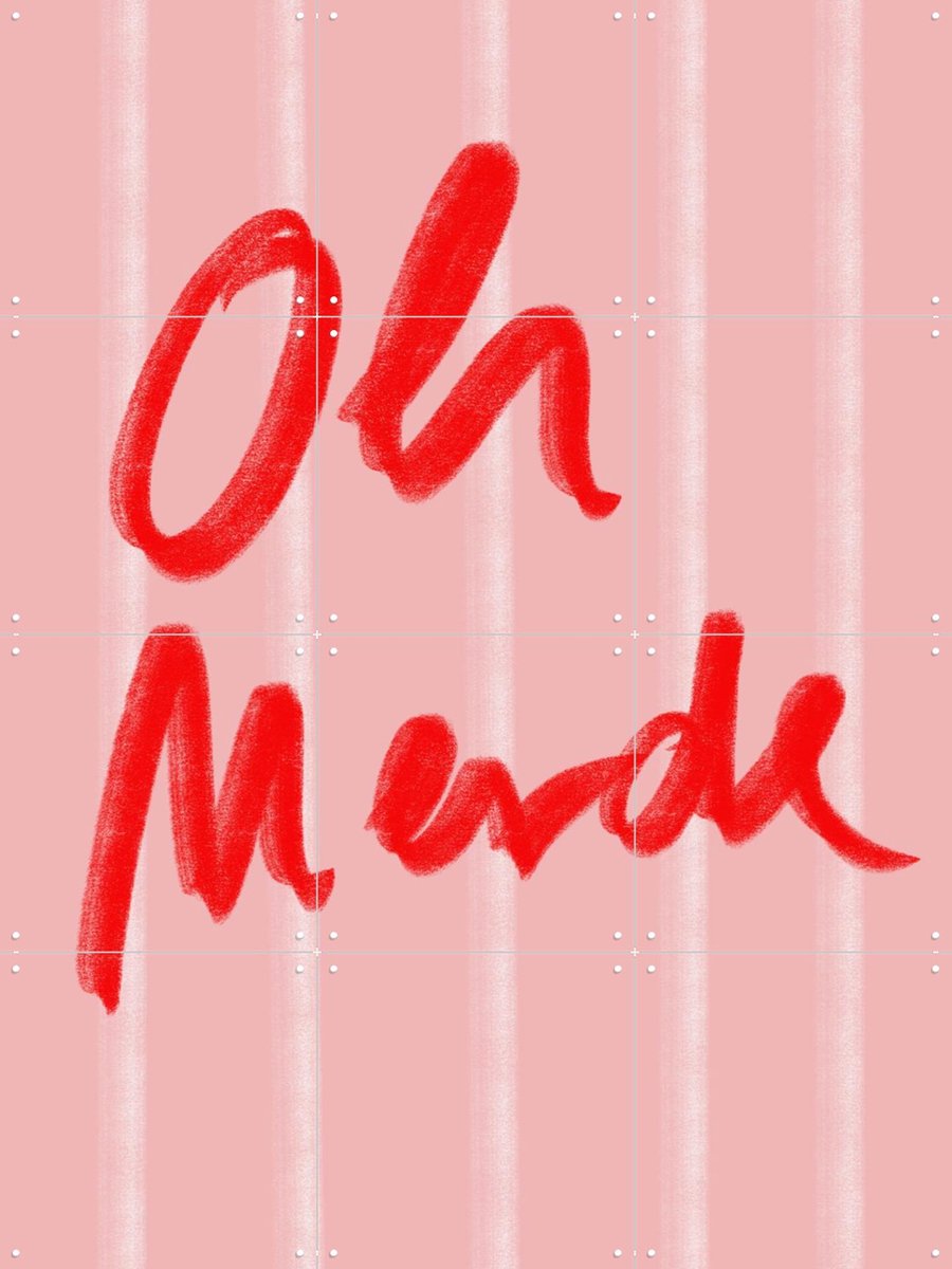 IXXI Oh Merde, Hej.Ibiza - 60 x 80 cm - Gratis ophangtool - Grote wanddecoratie en posters - Modern, Kwaststreken, Typografie, Slaapkamer, Woonkamer