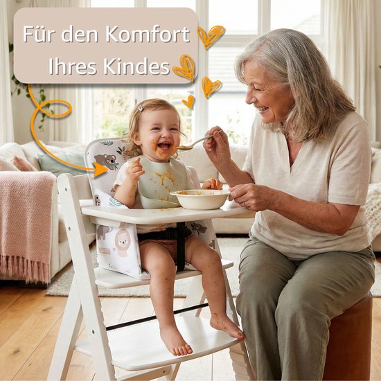 Verkleiningskussen Kinderstoel High Chair Seat Reducer - Universele Bekleding Hauck Stokke Babystoel Zitkussen Voedingstoel Cover Stoelopvulling Giraffen — afbeelding 4