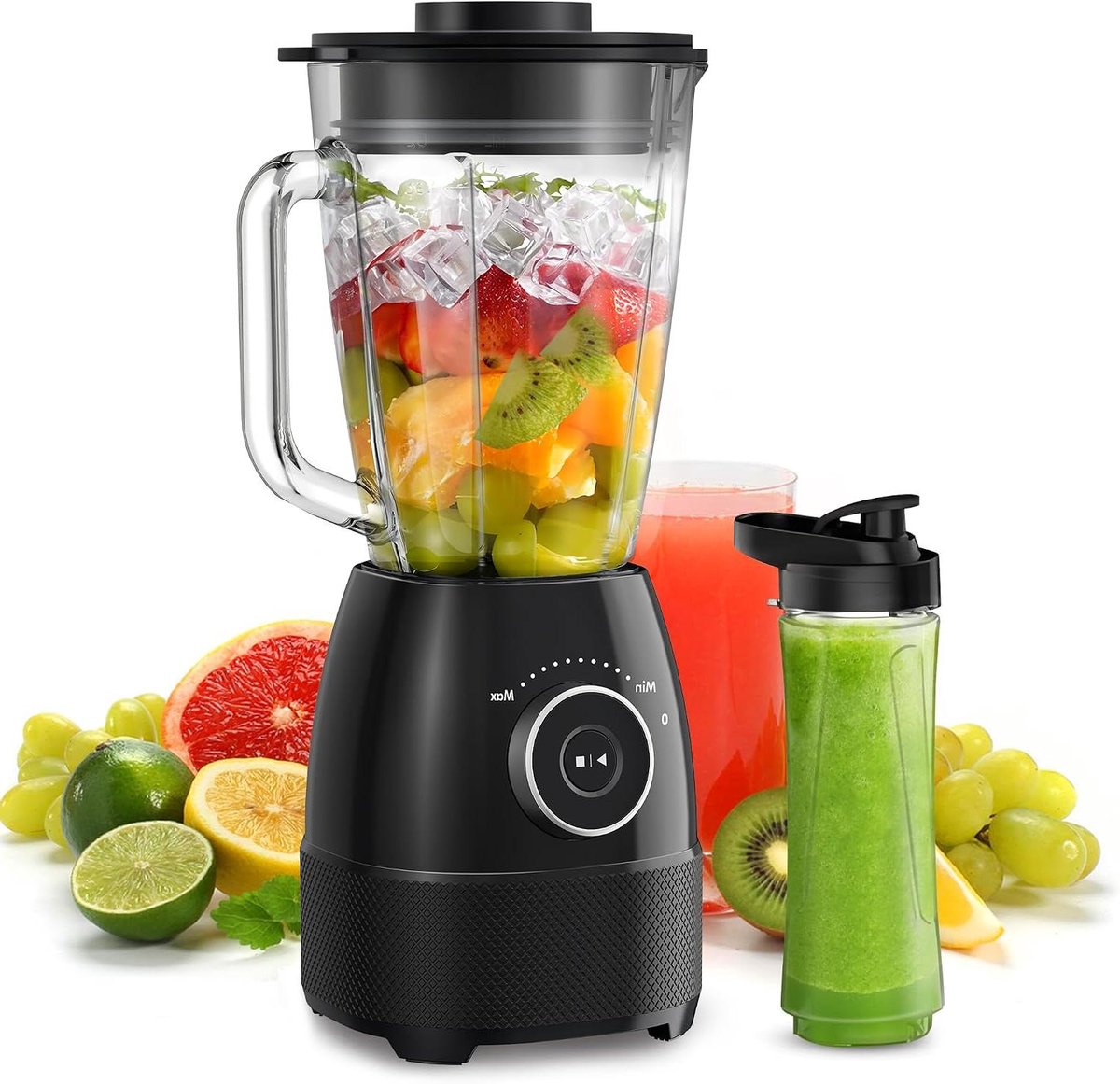 Krachtige Blender - Smoothie Maker Keukenmixer - Gezonde Dranken Maken - Instelbare Snelheid - 1.5 Liter - Zwart