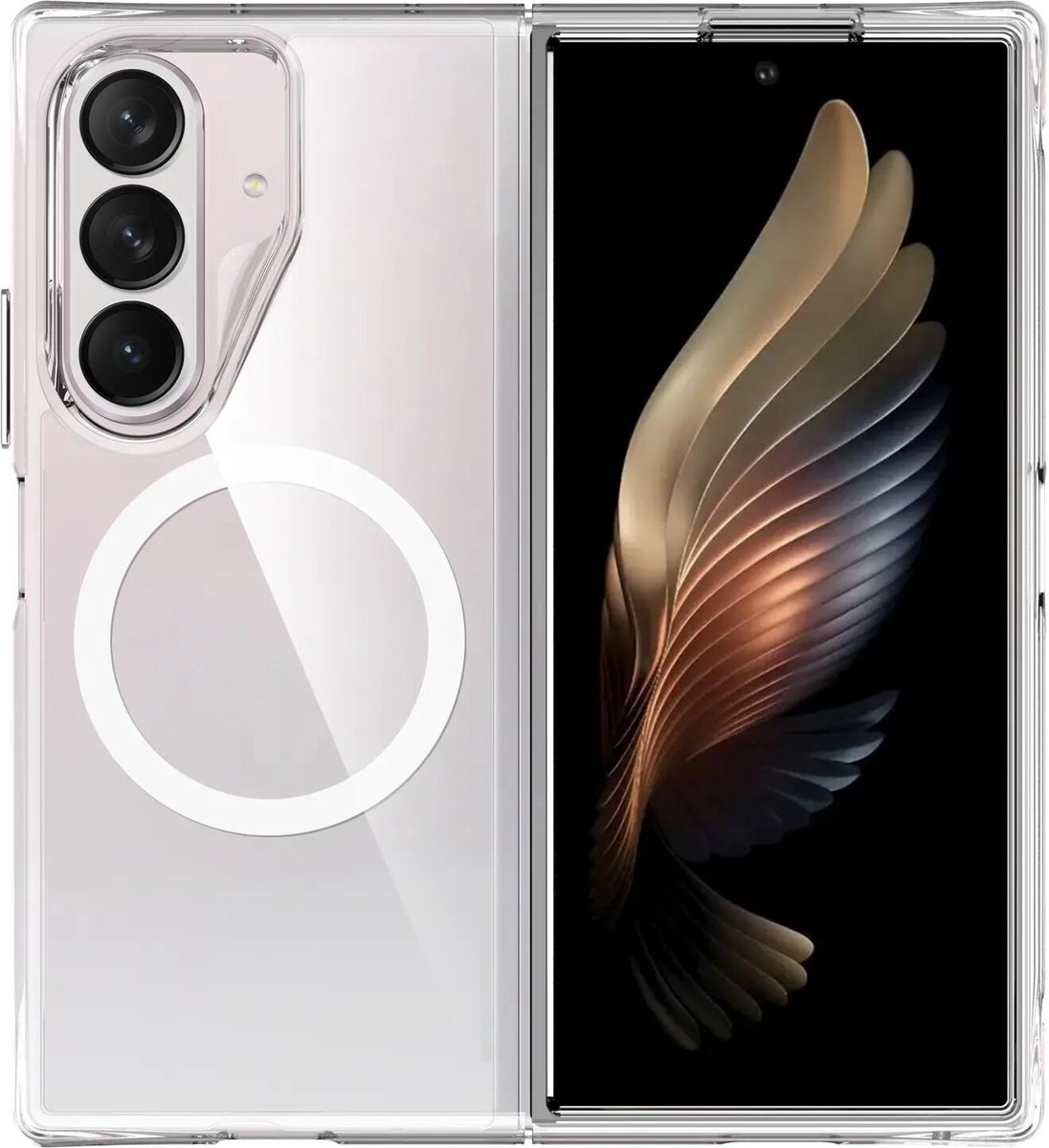 Buddi Core - Hoesje Geschikt voor Samsung Galaxy Z Fold 8 Ultra - Compatibel met MagSafe - Back Cover met Magneet - Doorzichtige Telefoonhoes - Beschermhoes - Case Transparant