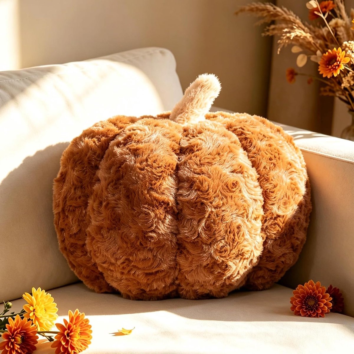 pompoen kussen groot, Halloween bruin pompoenvorm decoratief kussen | Sierkussen, esthetische bankkussens, beddecoratiekussen voor slaapkamer, cadeau, 30 cm