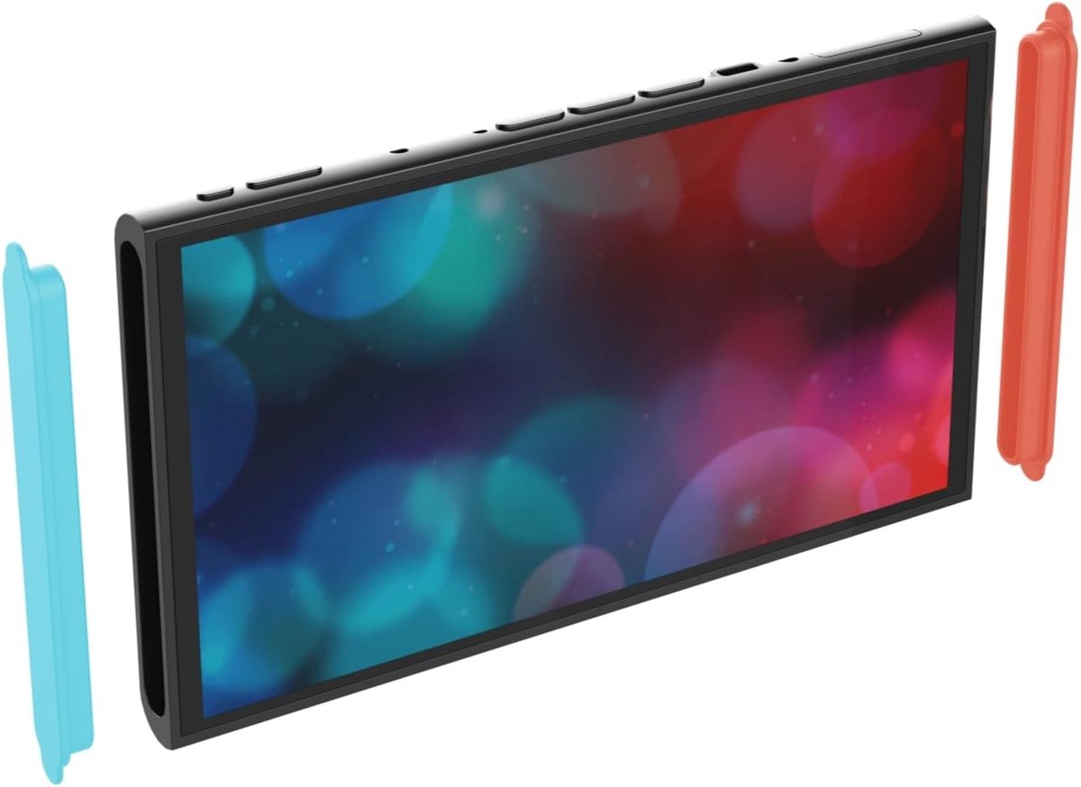 Zachte Stofwerende Pluggen voor Nintendo Switch 2 (2025), Siliconen Stofpluggen Stofpreventieafdekking Console Zijdelingse Decoratieve Strip voor Switch 2, Blauw + Oranje