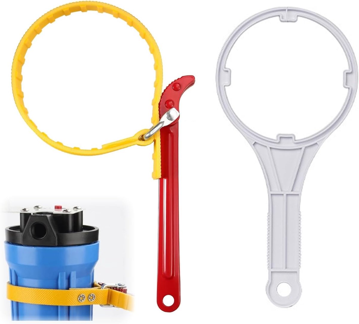 Oliefiltersleutels, 10 inch filterflessleutel, bandsleutel, rubberen buissleutel, oliefilter, sleutel verwijderingsgereedschap voor auto's, voor sanitair, oliefilter