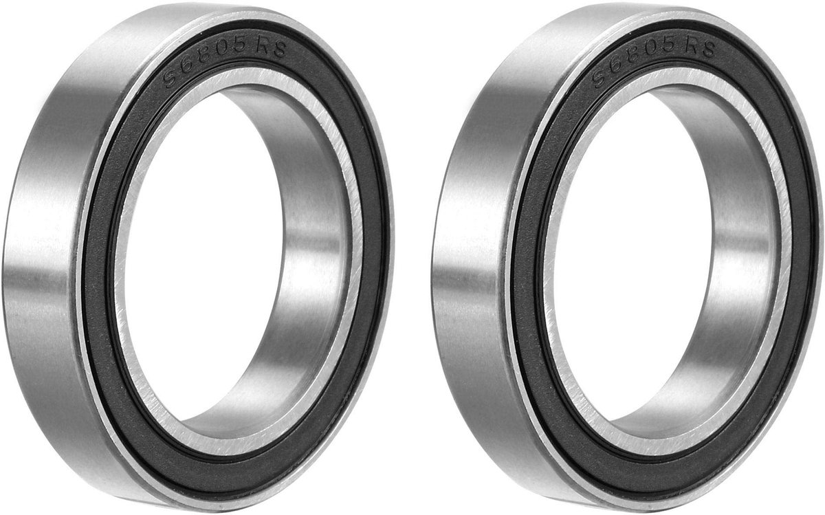 sourcing map S61805-2RS roestvrij stalen kogellagers 25 x 37 x 7 mm afgedichte 61805-2RS lagers, 2 stuks
