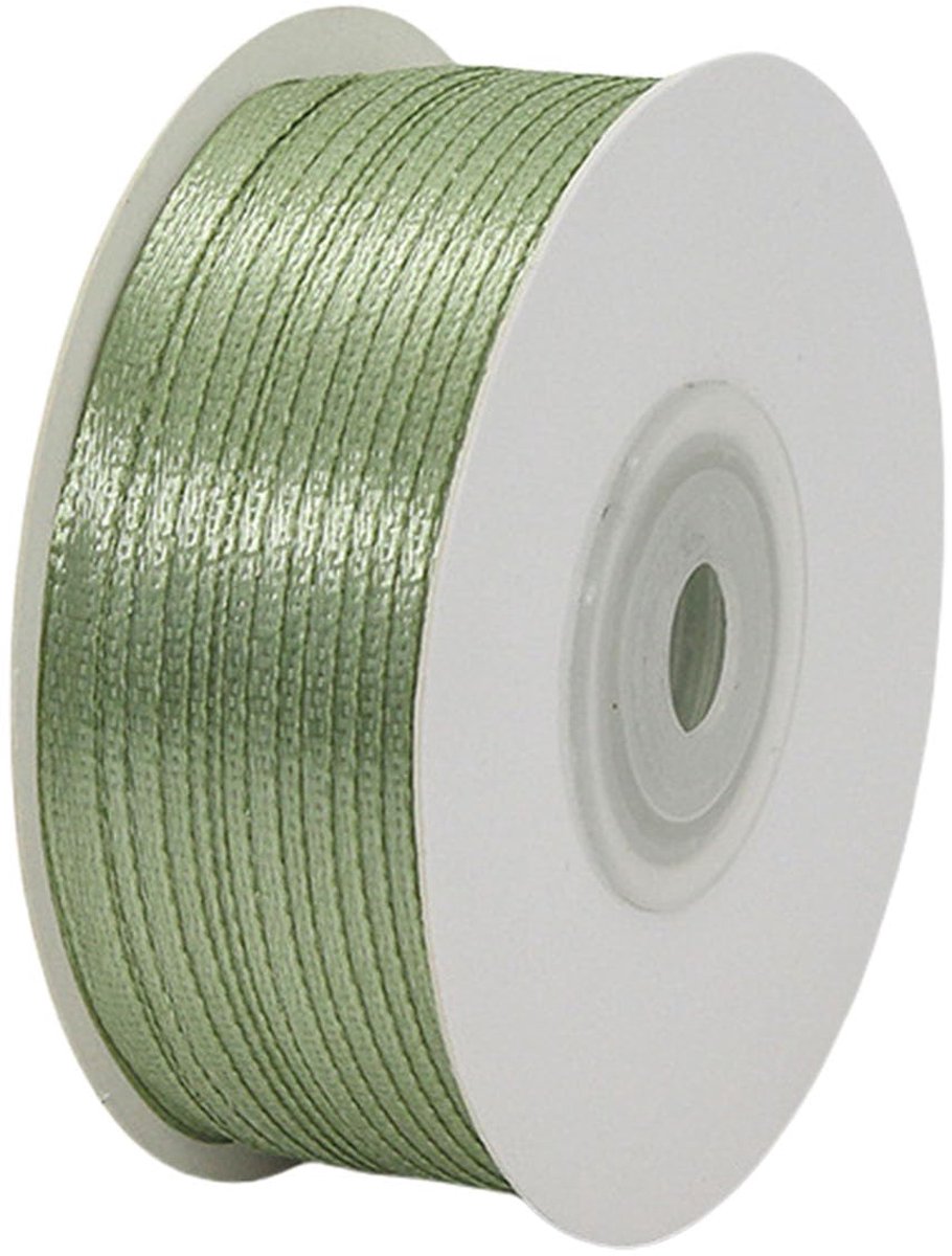 3 mm saliegroen lint voor geschenkverpakking, 91 m satijnen lint van stof, strik voor ballonnen, knutselen, bruiloft, auto, cadeautjes, taart