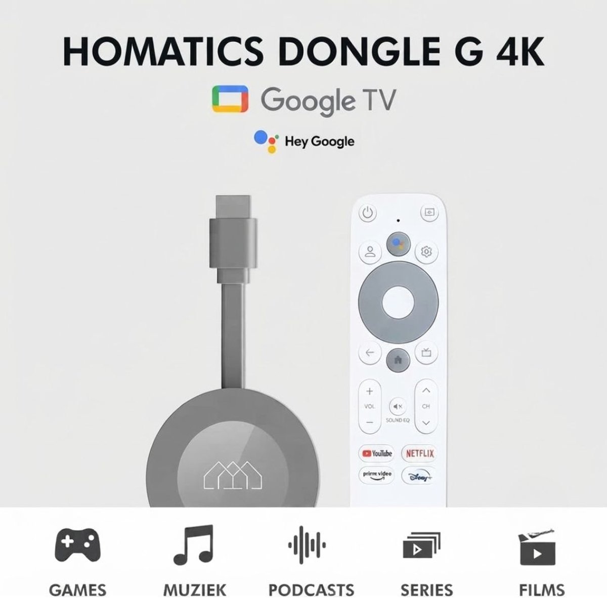 SP® Chromecast - Chromecast voor Tv - Media Streamer - Zwart - 7cm x 2cm x 15cm