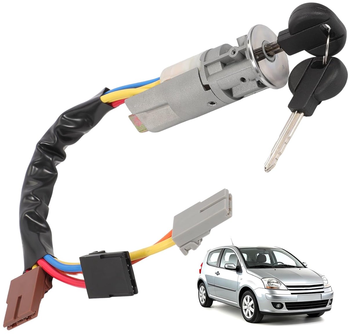 cilinder met 2 sleutels 252402, compatibel met Citroën Xantia/Evasion/Jumpy/Berlingo, Peugeot Partner/Expert/806, Fiat Scudo en andere voertuigen, 252521 4162W4