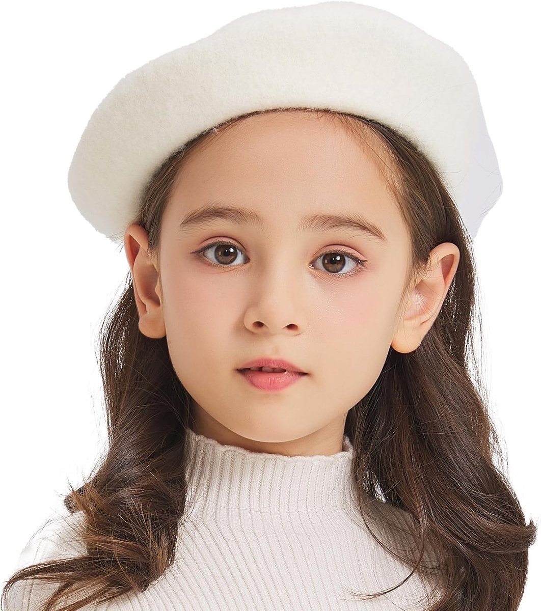 Wollen Baret Hoed Meisjes Effen Kleur Kunstenaar Franse Baret Cap