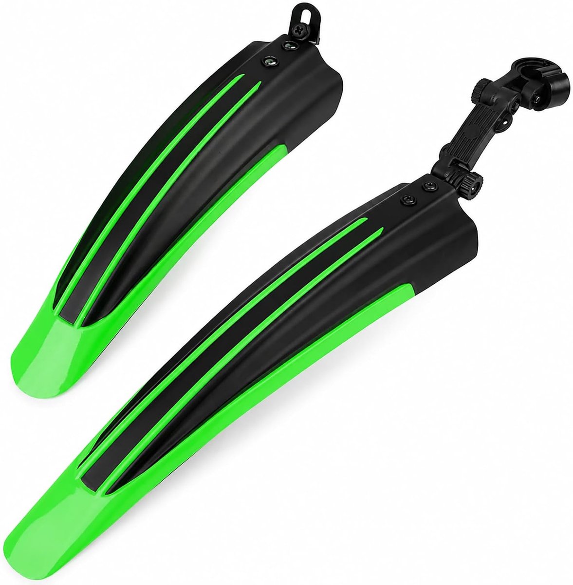 Spatbord voor fiets, mountainbike-accessoires, spatbescherming, draagbaar, verstelbaar, verdikt vooraan en achter, spatborden voor MTB, racefiets, stadsfiets, 20-26 inch wielen (groen)