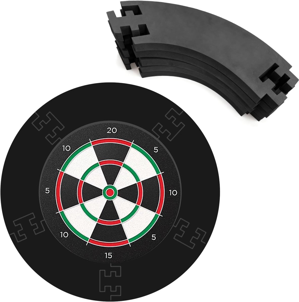5 stuks dartcatchring surround, EVA-dartboard, binnencirkel, 45 cm, buitenring 71 cm, surround opvangring, dartbord omranding voor wandbescherming, backboard Protectionc