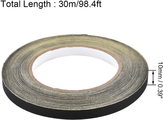 sourcing map 10 mm acetaat tape voor laptop, elektrische auto's, gitarreparatie, hoge temperatuur, zwart 30 m van sourcing-map — afbeelding 3