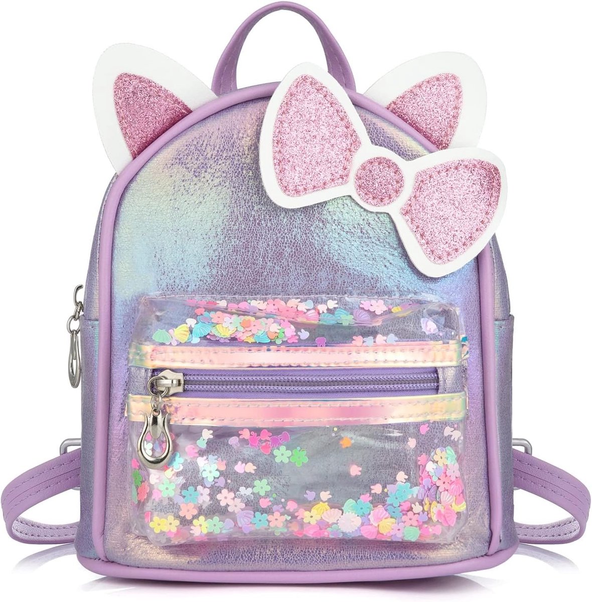 Kinderrugzak kleuterschool, paarse kinderrugzak meisjes, kinderrugzak babyrugzak kleuterrugzak voor kinderen baby meisjes peuters, schattige kattenoren rugzak