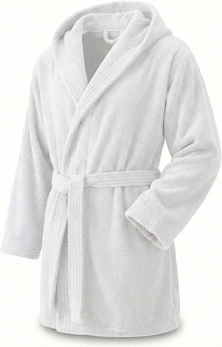 Towel Elegante badjas voor dames en heren, 100% katoen, 500 g/m², met capuchon of zonder capuchon, zacht en absorberend voor douche, spa en zwembad