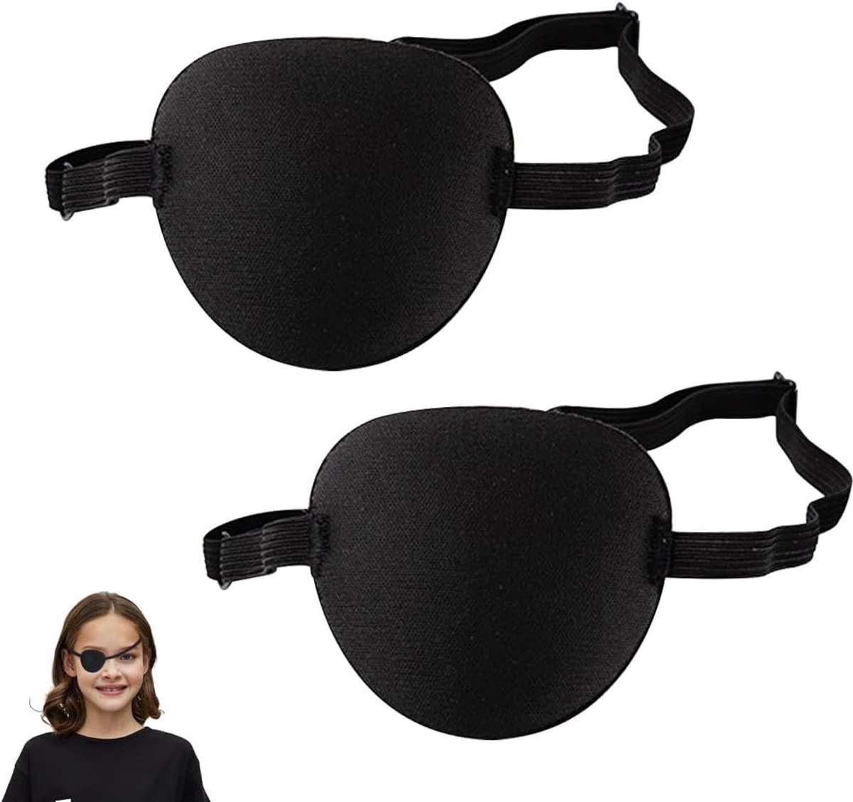 oogklep voor volwassenen en kinderen, medische oogklep, verstelbaar, voor linker- of rechterogen, luie amblyopie, de herstelfase na operaties en cosplay (zwart)