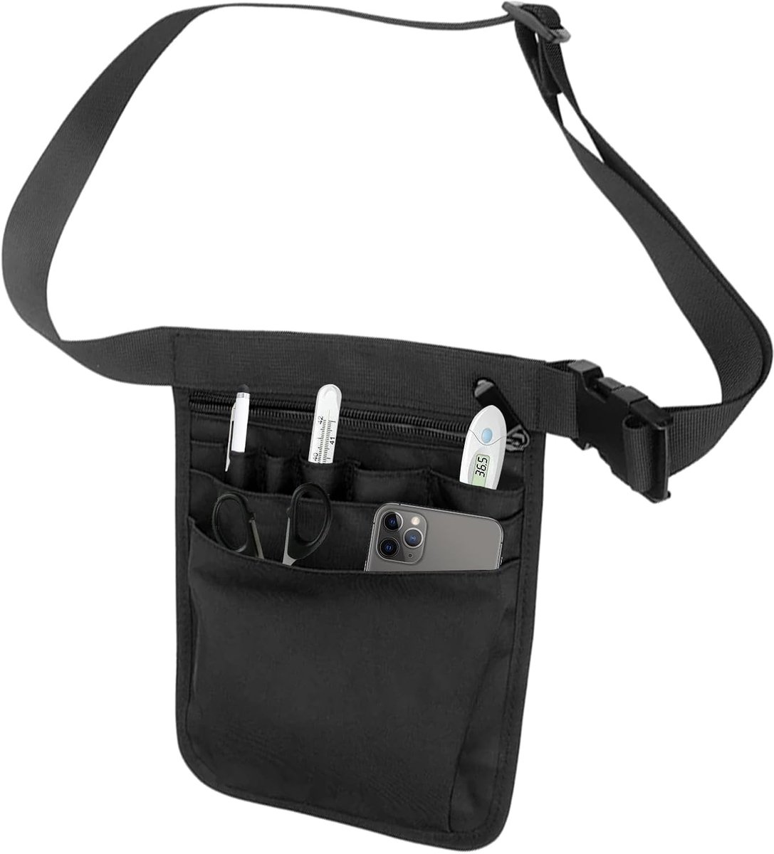 Gereedschapstas met riem, verpleegstertas, verstelbare gereedschapsriem, tas, verpleegstertas, multifunctioneel, voor dames en heren, 25 x 18 cm