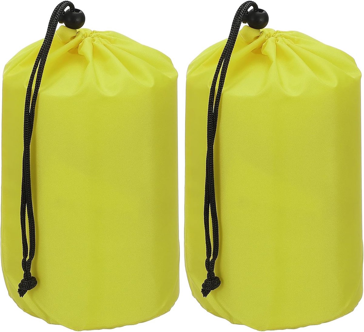 opbergzak, 2 stuks 12,7 x 25,4 cm waterdichte buiten opbergzak draagbare trekkoord stofklep lichtgewicht tas voor kamperen, wandelen, reizen, geel