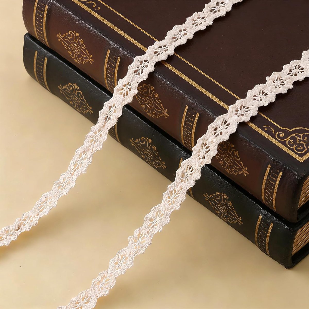 10 Yards Vintage Spitzenband 0,39 Cm Beige Häkelspitze Für Nähen Baumwollband Zum Basteln Geschenkpaket Verpackung Braut Hochzeit Dekoration Scrapbooking
