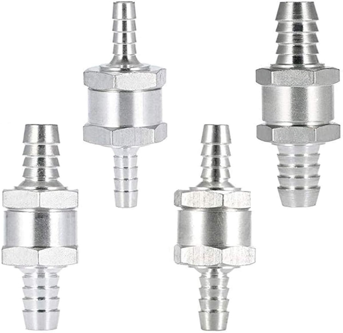4 stuks brandstofterugslagventiel, terugslagventiel voor carburateur en lagedruk-brandstofsysteem (6 mm / 8 mm / 10 mm / 12 mm)