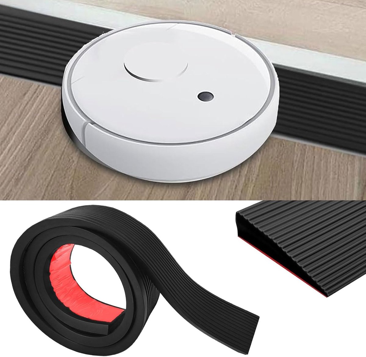 zelfklevende drempelramp, 1 m x 8 cm x 1,5 cm rolstoelramp tot 800 kg, antislip oppervlak, rubberen ramp opritramp voor rolstoel, rollator of scooter