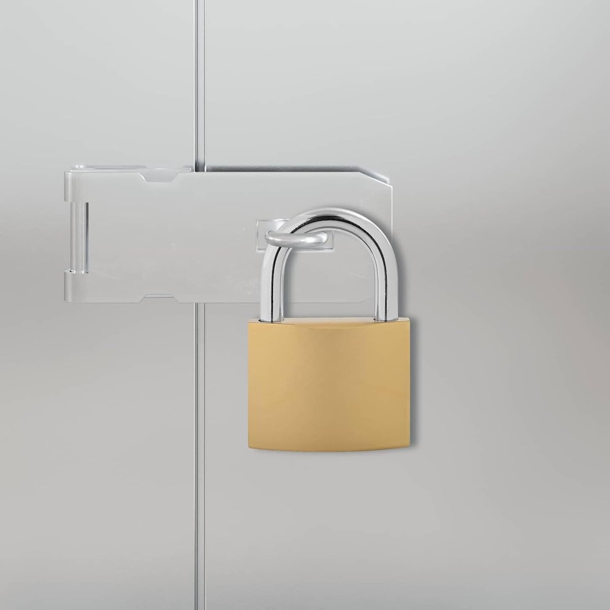 IJzeren U-slot met sleutels - messingkleuren, 7,4 x 2,1 x 10,6 cm, voor kluisjes, kasten en meer 42021944