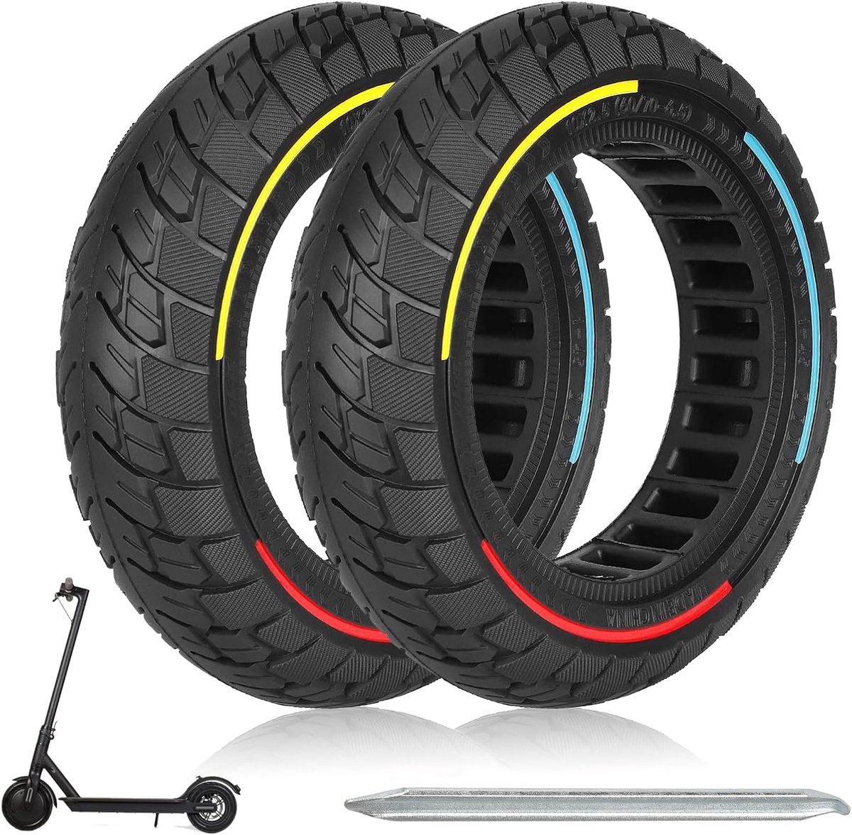 10×2.5 Elektrische Scooter Wielen 10 Inch Elektrische Scooter Band voor Ninebot G30 Max 60 70-6.5 Anti-Slip en Anti-Puncture Vervangende Band voor Scooter Wielen-2PCS
