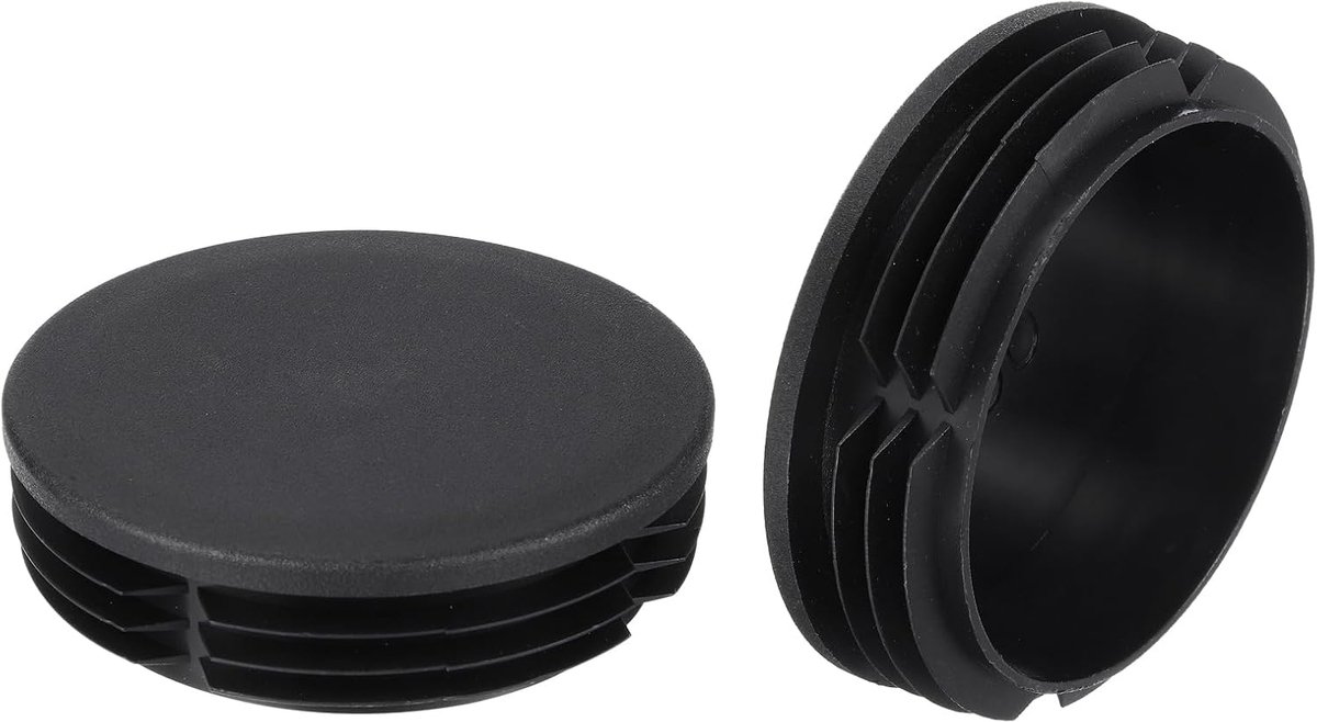 2 ronde kunststof doppen, geschikt voor ID 88-97 mm, eindkappen, zwarte buizen, bekleding, inzetstukken, meubels, rubberen voetjes, stoelbescherming, vloerbescherming, banken, tafels