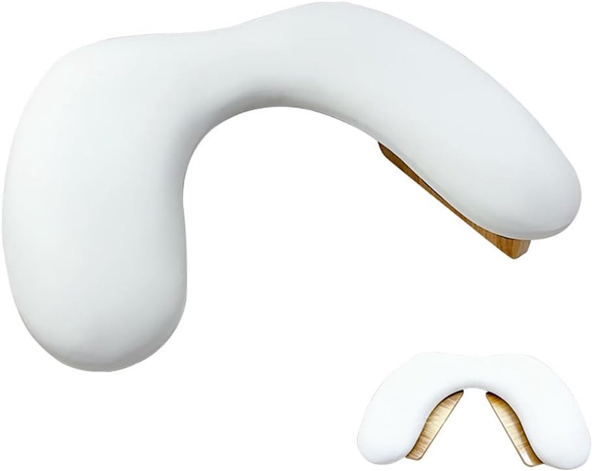 Handsteun nagelstudio, handsteun, nagelstudio, U-vormige nagelsteun, nagelframe van leer, inklapbare handsteun voor nagels, witte handsteun voor nagels