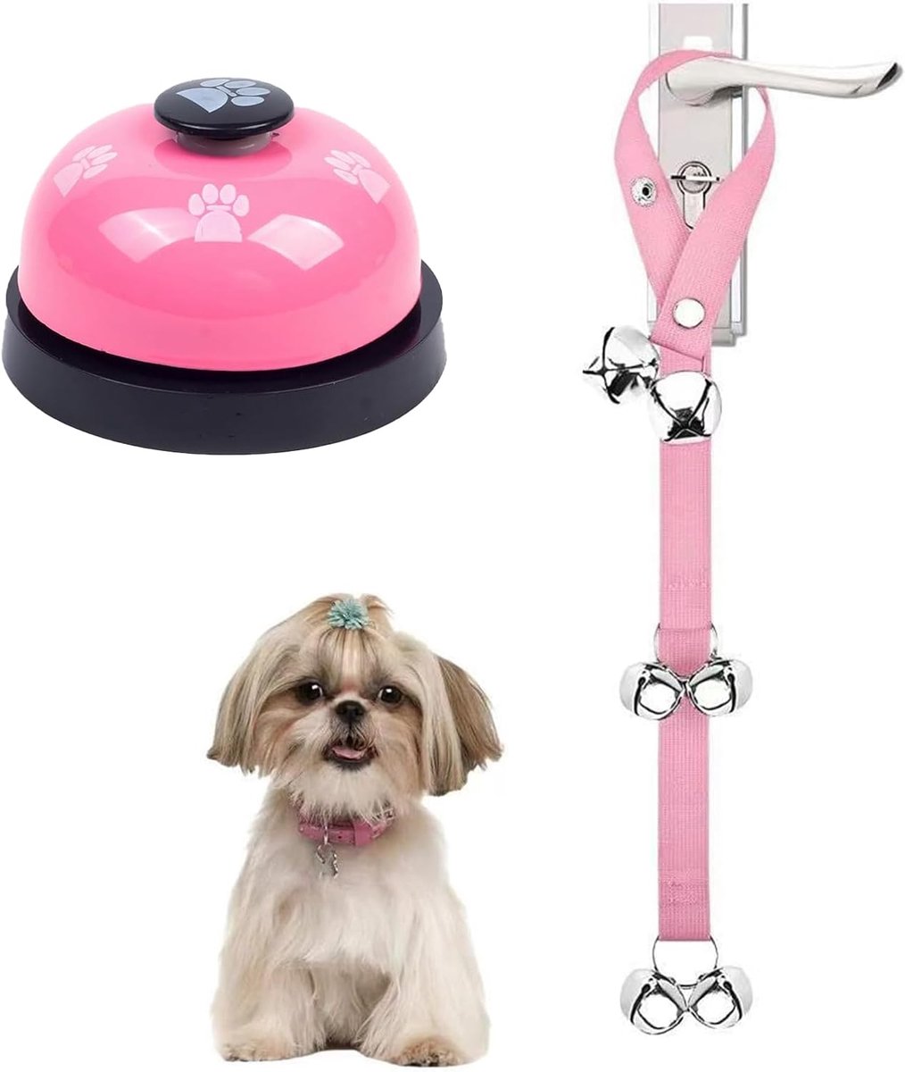 Trainingsbellen voor huisdieren, 2 stuks bel voor hondentraining, hondendeurbel voor honden, kattenbel, hond bel draadloos voor honden zindelijkheidscommunicatie en zindelijkheidstraining