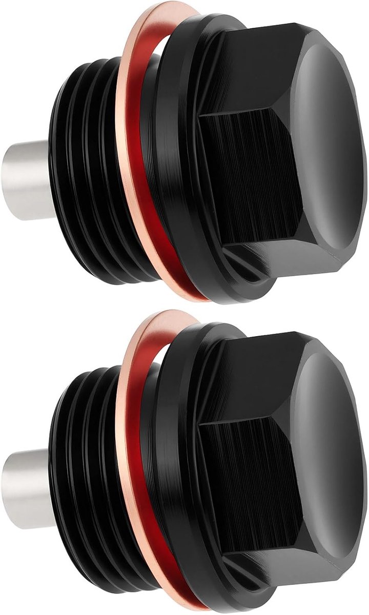 2-delige M20x1.5 Magnetische Carterplug met Pakkingen Olie-aftapplug voor Auto's en Motoren Zwart'