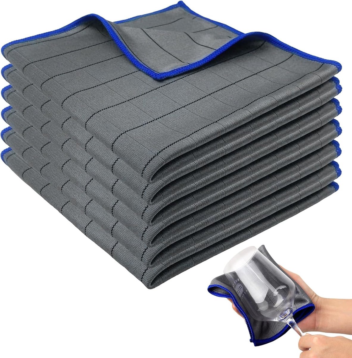 6 stuks carbon raamreinigingsdoeken 40 x 40 cm | carbon microvezeldoek | raamreinigingsdoek | raamreinigingsdoek | glasreinigingsdoeken | raamreinigingsdoek | ramen