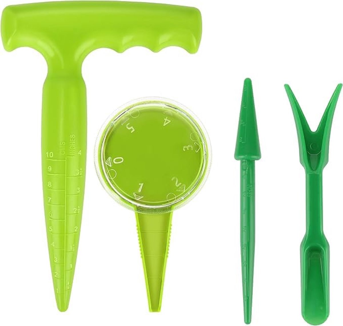 4 Stuks Bulb Planter Tool - Widger en Dibber voor Planten - Tuin Dibber Tool voor Groente en Bloemen Zaaien Gemakkelijk Transplantator,Lichtgroen