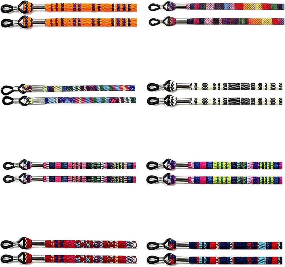 8 stuks brillenkoord voor dames, brillenkoord, universele brilband, brilketting, riem, antislip, brillenkoord, dames, heren, bril, halskoord